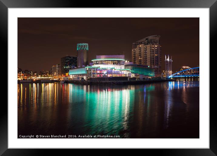 Quays theatre Manchester media city Framed Mounted Print by Steven Blanchard