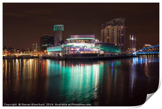 Quays theatre Manchester media city Print by Steven Blanchard