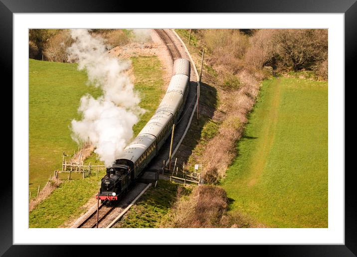 Swanage steam train  Framed Mounted Print by Shaun Jacobs