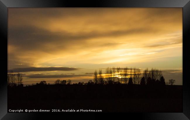 Sunset from the A5 Framed Print by Gordon Dimmer
