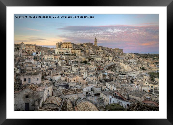view over Matera Framed Mounted Print by Julie Woodhouse