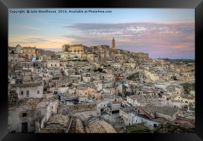 view over Matera Framed Print by Julie Woodhouse