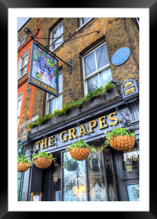 The Grapes Pub London Framed Mounted Print by David Pyatt
