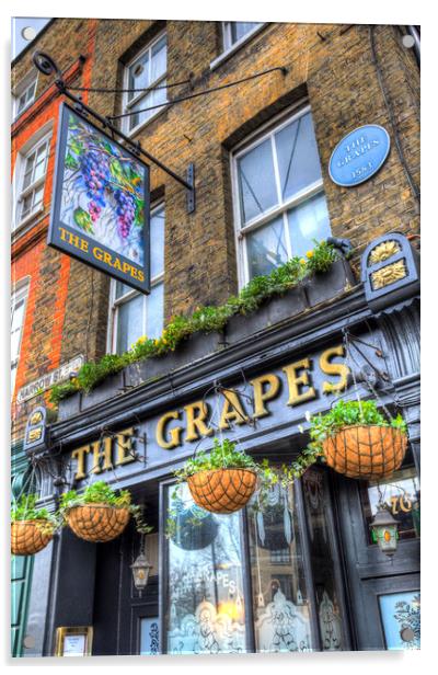 The Grapes Pub London Acrylic by David Pyatt