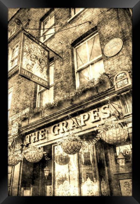 The Grapes Pub London Vintage Framed Print by David Pyatt