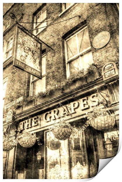 The Grapes Pub London Vintage Print by David Pyatt