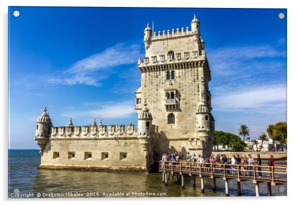 Lisbon, Portugal at Belem Tower on the Tagus River Acrylic by Dragomir Nikolov