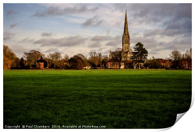 Salisbury Cathedral Print by Paul Chambers