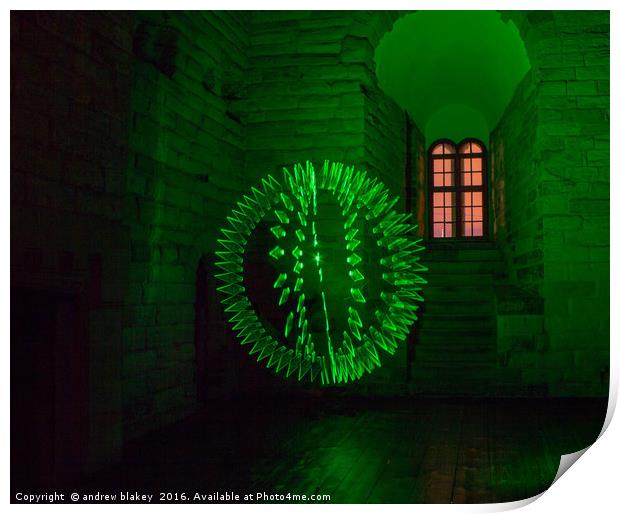 Green Orb at Newcastle Keep Print by andrew blakey