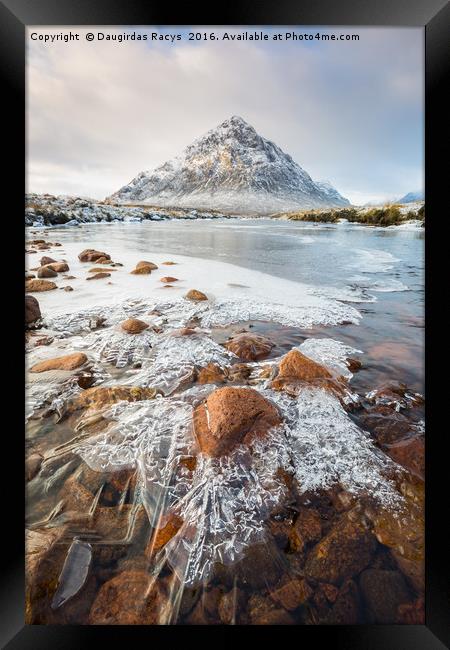 Glencoe and the frozen river Etive Framed Print by Daugirdas Racys