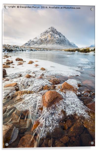 Glencoe and the frozen river Etive Acrylic by Daugirdas Racys