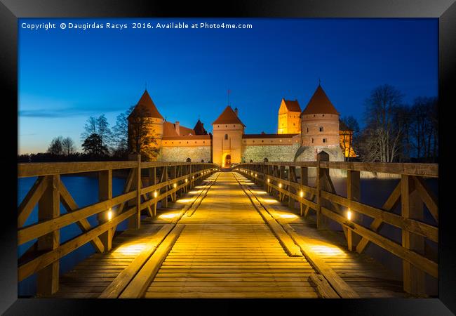 Blue hour at Trakai castle, Lithuania Framed Print by Daugirdas Racys