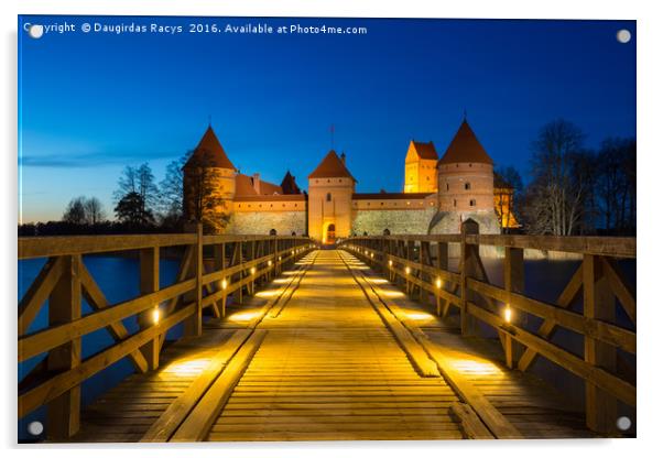 Blue hour at Trakai castle, Lithuania Acrylic by Daugirdas Racys