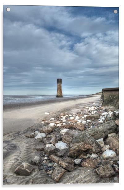 The Old water tower / spurn point Lighthouse Acrylic by Jon Fixter