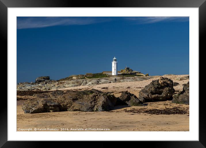 godrevy lighthouse Framed Mounted Print by Kelvin Rumsby