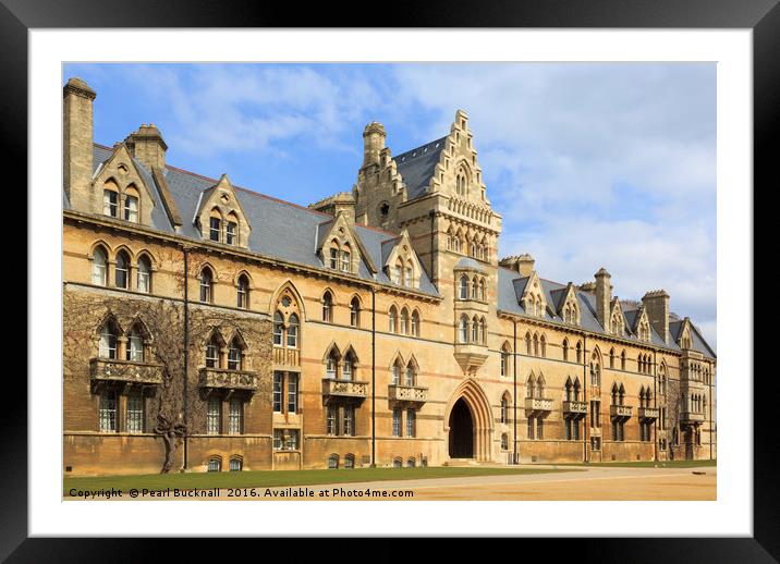 Christ Church College Oxford Framed Mounted Print by Pearl Bucknall