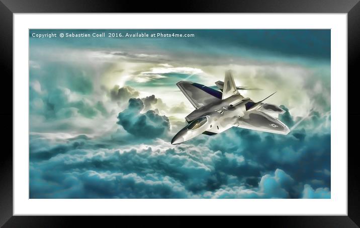 Raptor through the storm Framed Mounted Print by Sebastien Coell