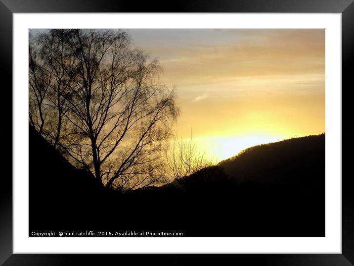 sillouette over dorstone hills Framed Mounted Print by paul ratcliffe