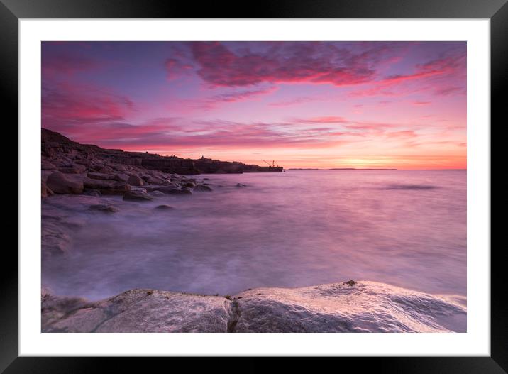 Sunrise in Portland Bill Framed Mounted Print by Shaun Jacobs