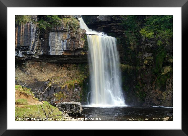 Thornton Force Waterfall  Framed Mounted Print by David Chennell