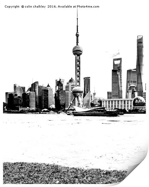 Oriental TV Tower Shanghai - High Relief Print by colin chalkley