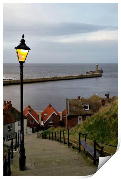 Whitby After Sunset Print by Dave Leason