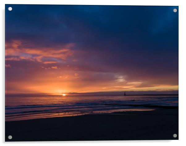 Sunrise at Seaburn Acrylic by Gary Finnigan