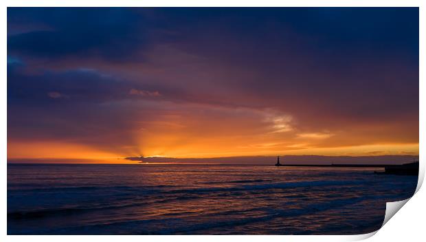 Seaburn sunrise Print by Gary Finnigan