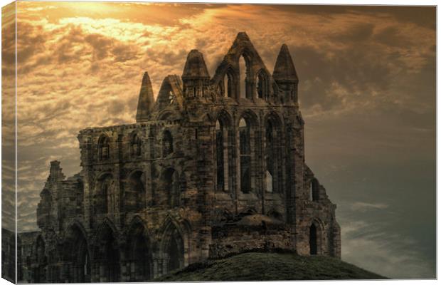 Whitby Abbey Ruins Canvas Print by Irene Burdell