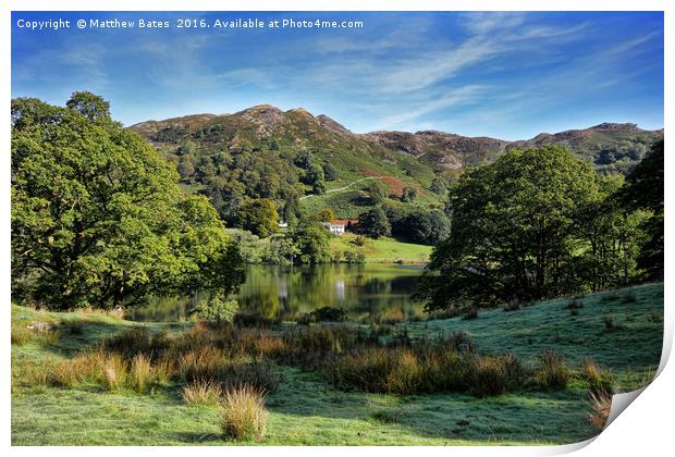 Loughrigg Tarn House Print by Matthew Bates