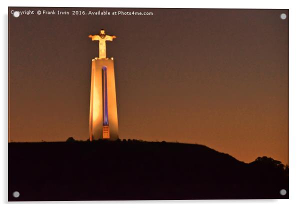 Statue of Christ the Redeemer in Lisbon Acrylic by Frank Irwin