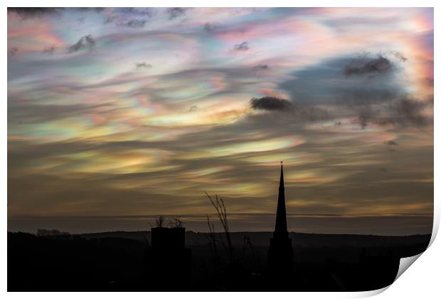 Durham nacreous clouds Print by keith franklin