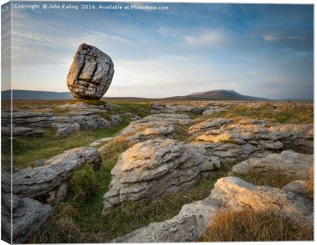 Twistleton Scar Canvas Print by John Ealing