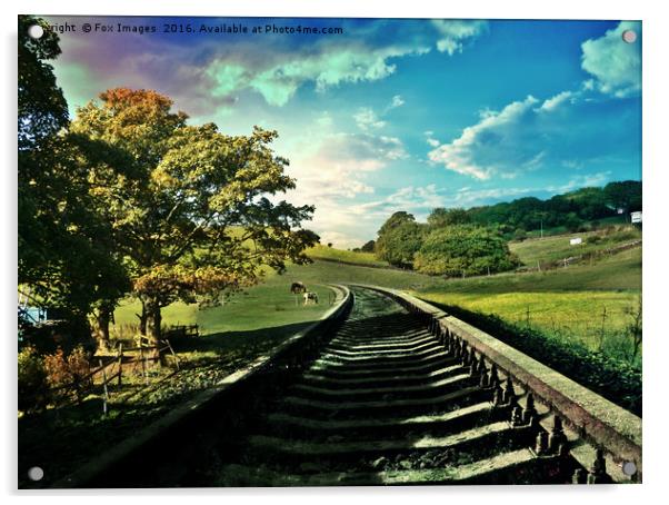 Countryside railway Acrylic by Derrick Fox Lomax