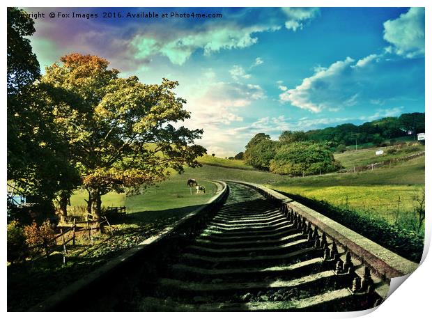 Countryside railway Print by Derrick Fox Lomax