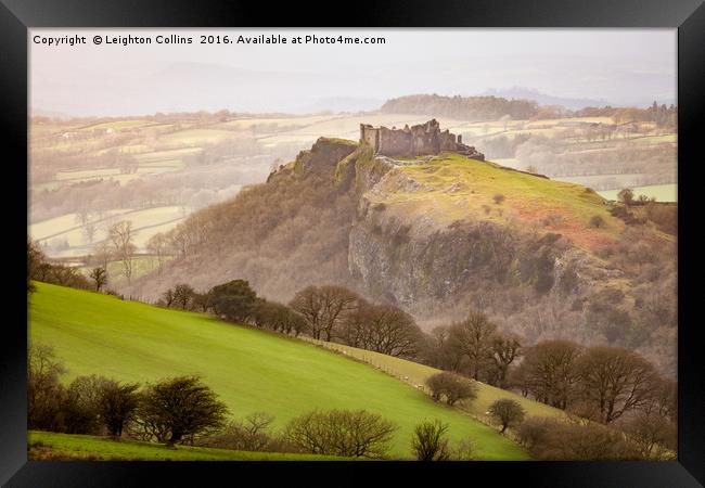 Castle Carreg Cennen  Framed Print by Leighton Collins