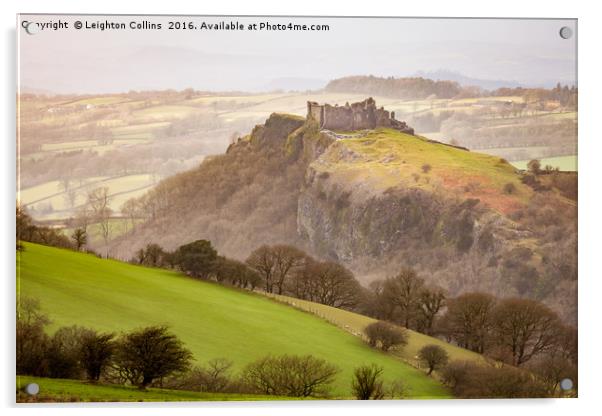 Castle Carreg Cennen  Acrylic by Leighton Collins