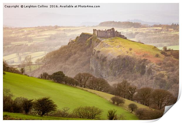Castle Carreg Cennen  Print by Leighton Collins