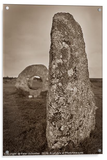 Men an Tol, Cornwall, England Acrylic by Peter Schneiter