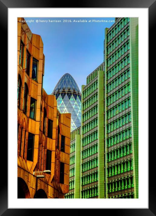 The Gherkin Framed Mounted Print by henry harrison