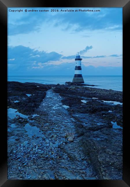 LIGHT HOUSE PATH Framed Print by andrew saxton