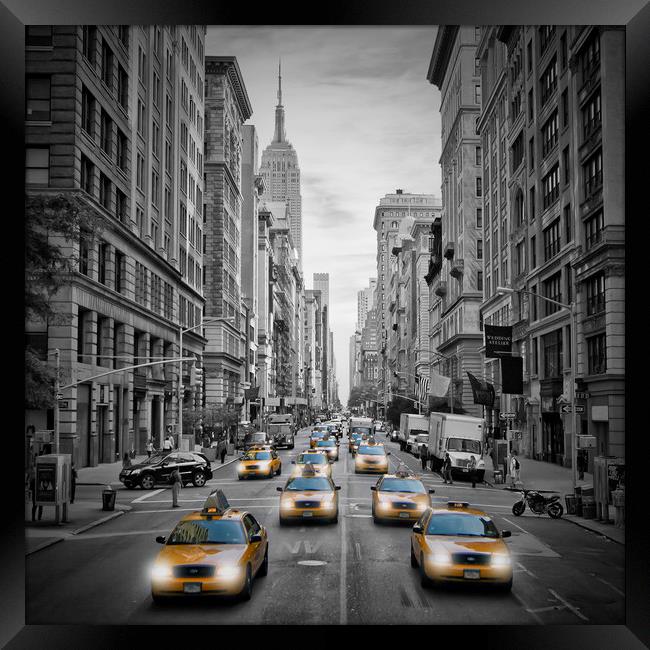 5th Avenue NYC Traffic Framed Print by Melanie Viola