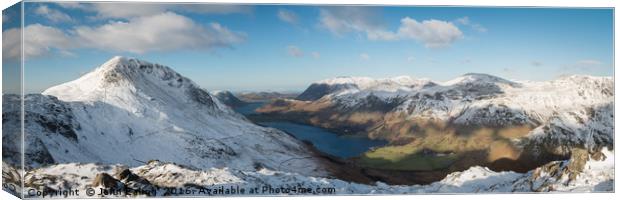 Buttermere from Haystacks Canvas Print by John Ealing