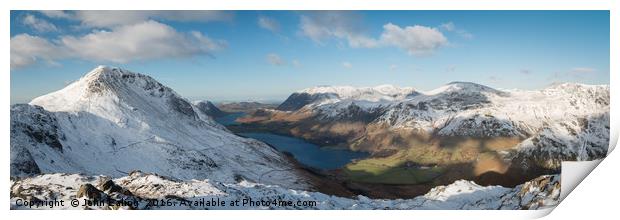 Buttermere from Haystacks Print by John Ealing