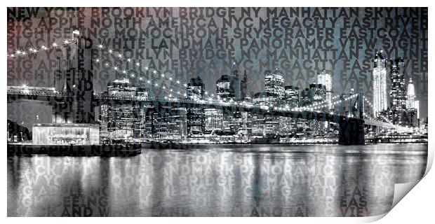 Urban-Art NYC Brooklyn Bridge III Print by Melanie Viola