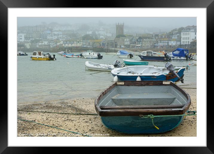 St Ives Boats Framed Mounted Print by Peter Towle