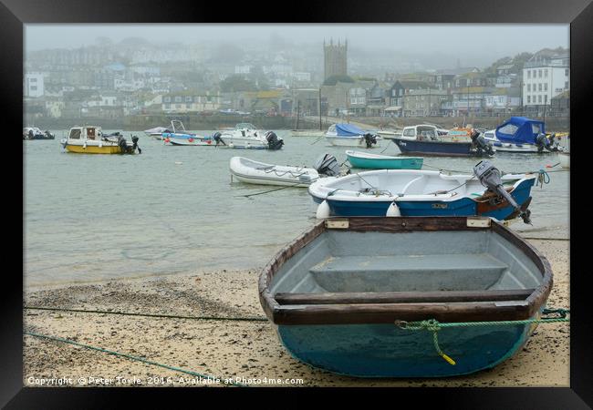 St Ives Boats Framed Print by Peter Towle