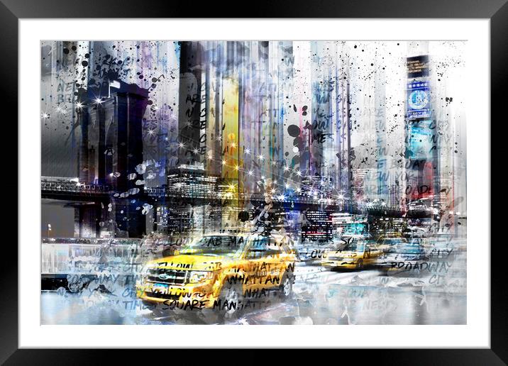 City-Art NYC Collage Framed Mounted Print by Melanie Viola