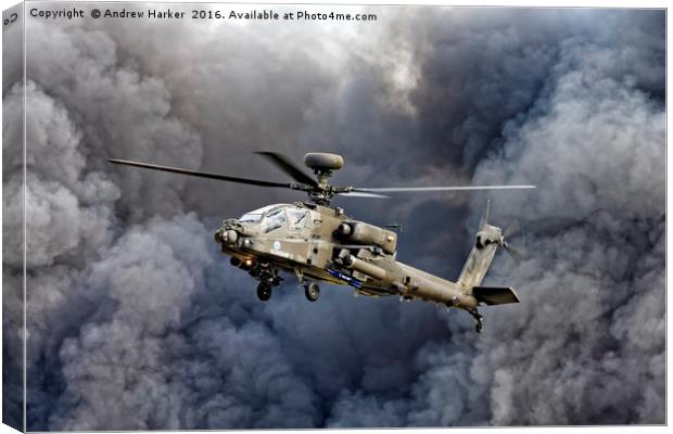 AgustaWestland Apache AH1 Helicopter Canvas Print by Andrew Harker