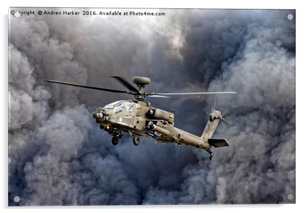AgustaWestland Apache AH1 Helicopter Acrylic by Andrew Harker